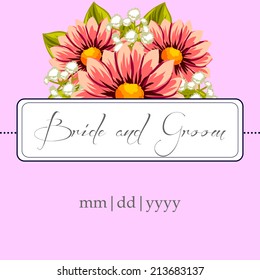 Wedding invitation cards with floral elements