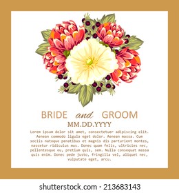 Wedding invitation cards with floral elements
