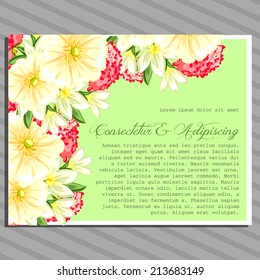 Wedding invitation cards with floral elements
