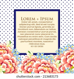 Wedding invitation cards with floral elements