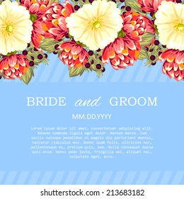 Wedding invitation cards with floral elements