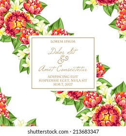 Wedding invitation cards with floral elements