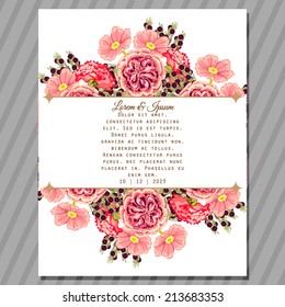 Wedding invitation cards with floral elements