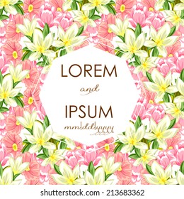 Wedding invitation cards with floral elements