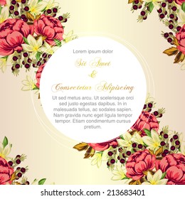 Wedding invitation cards with floral elements