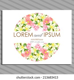 Wedding invitation cards with floral elements