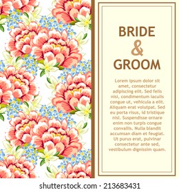 Wedding invitation cards with floral elements