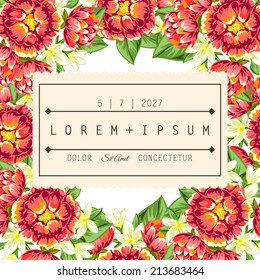 Wedding invitation cards with floral elements