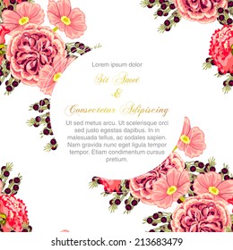 Wedding invitation cards with floral elements