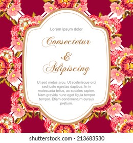 Wedding invitation cards with floral elements