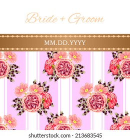 Wedding invitation cards with floral elements