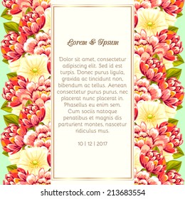 Wedding invitation cards with floral elements