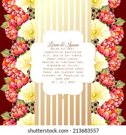 Wedding invitation cards with floral elements