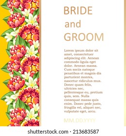 Wedding invitation cards with floral elements