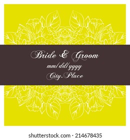 Wedding invitation cards with floral elements