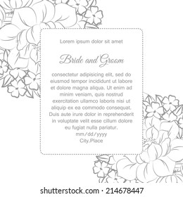 Wedding invitation cards with floral elements