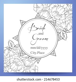 Wedding invitation cards with floral elements