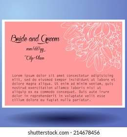 Wedding invitation cards with floral elements
