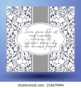 Wedding invitation cards with floral elements