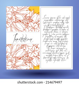 Wedding invitation cards with floral elements