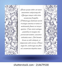 Wedding invitation cards with floral elements