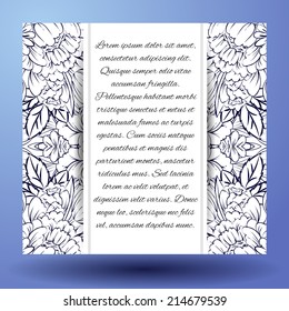 Wedding invitation cards with floral elements