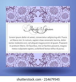 Wedding invitation cards with floral elements