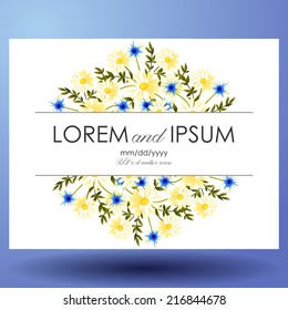 Wedding invitation cards with floral elements