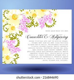Wedding invitation cards with floral elements