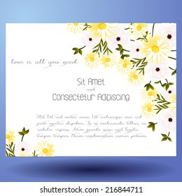 Wedding invitation cards with floral elements