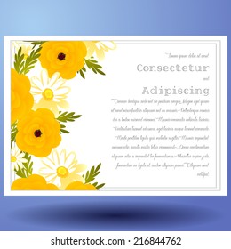 Wedding invitation cards with floral elements