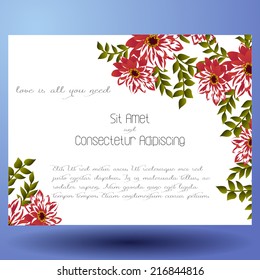 Wedding invitation cards with floral elements