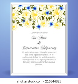 Wedding invitation cards with floral elements
