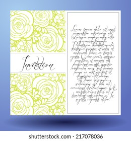 Wedding invitation cards with floral elements