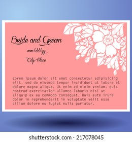 Wedding invitation cards with floral elements