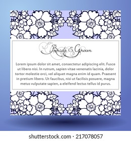 Wedding invitation cards with floral elements