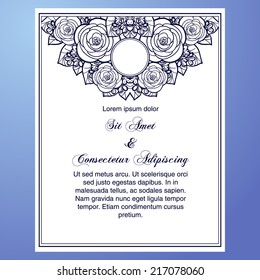 Wedding invitation cards with floral elements