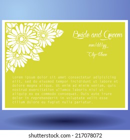 Wedding invitation cards with floral elements