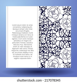 Wedding invitation cards with floral elements