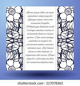 Wedding invitation cards with floral elements