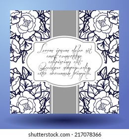 Wedding invitation cards with floral elements