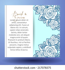 Wedding invitation cards with floral elements