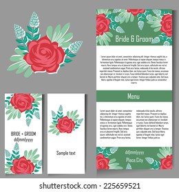 Wedding invitation cards with floral elements