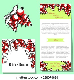 Wedding invitation cards with floral elements