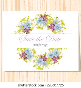 Wedding invitation cards with floral elements