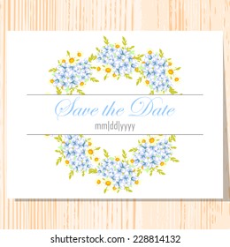 Wedding invitation cards with floral elements