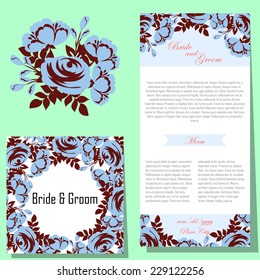 Wedding invitation cards with floral elements