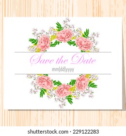 Wedding invitation cards with floral elements