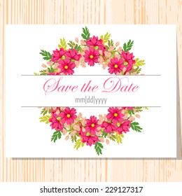 Wedding invitation cards with floral elements