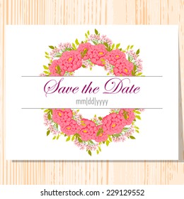 Wedding invitation cards with floral elements.